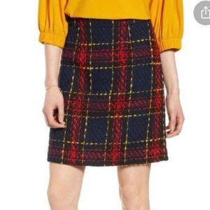 Halogen Edith Tweed Tartan Plaid Skirt Sz. 12